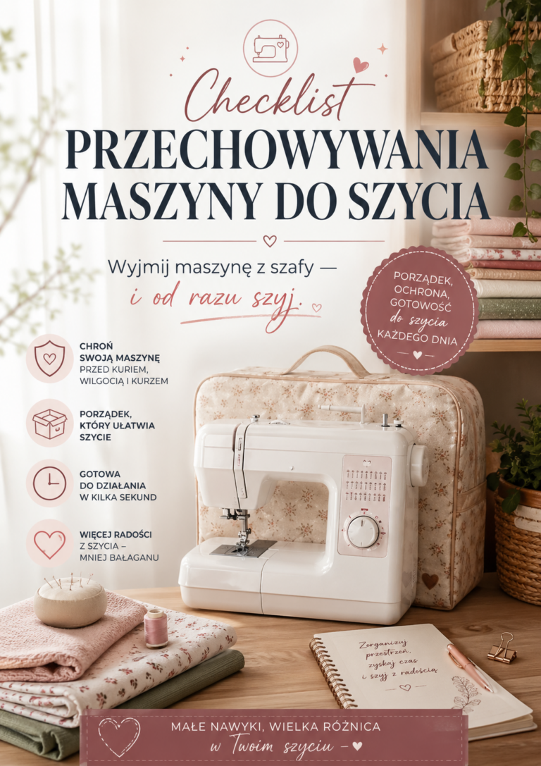 Checklist przechowywania maszyny do szycia Wyjmij maszynę z szafy — i od razu szyj.