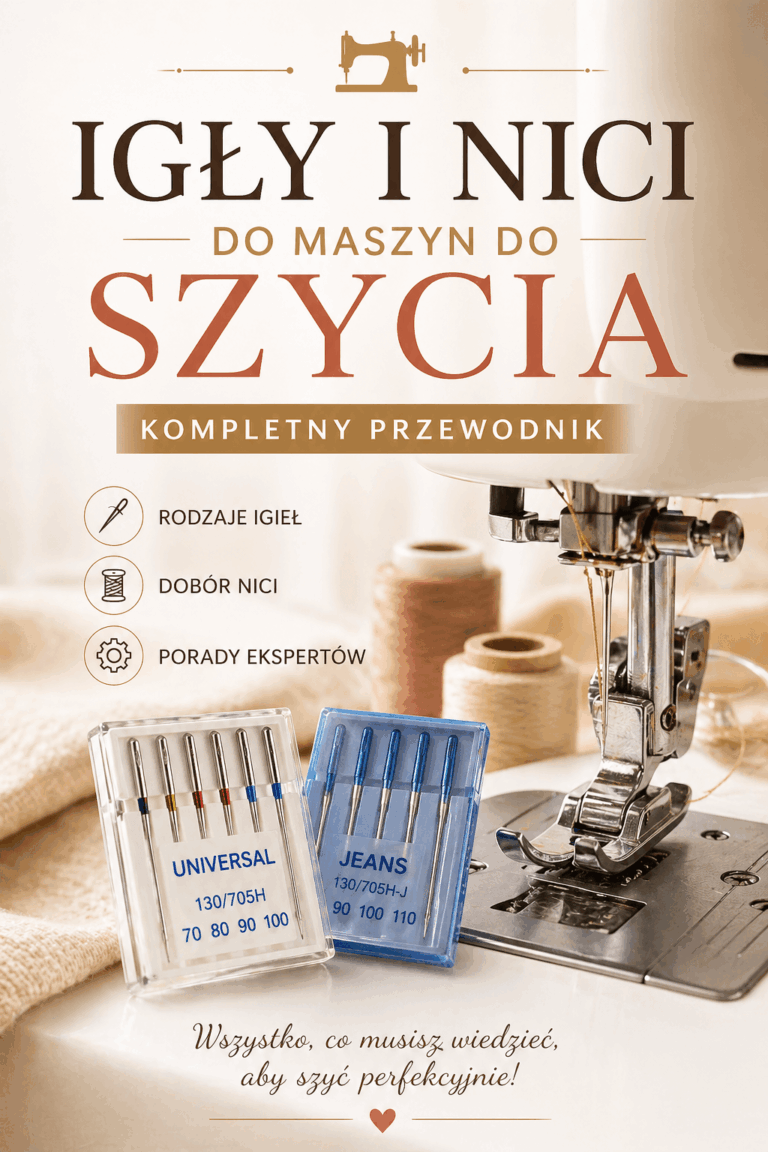 40-stronicowy przewodnik o igłach i niciach — jak je dobierać do każdej tkaniny 6 plakatów A4 do druku — powieś przy maszynie i korzystaj na co dzień Strona Szybki Start — najważniejsze informacje w jednym miejscu Lista 10 błędów początkujących, których warto unikać